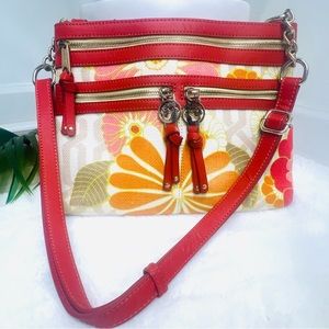 SPARTINA 449 Carson Cottage Linen Floral Adjustable Crossbody Shoulder Purse Bag